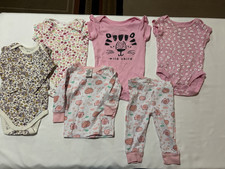 Lot of 6 Pieces One Piece  PJ Set Baby Girl 6 Month Clothing Multi Brands