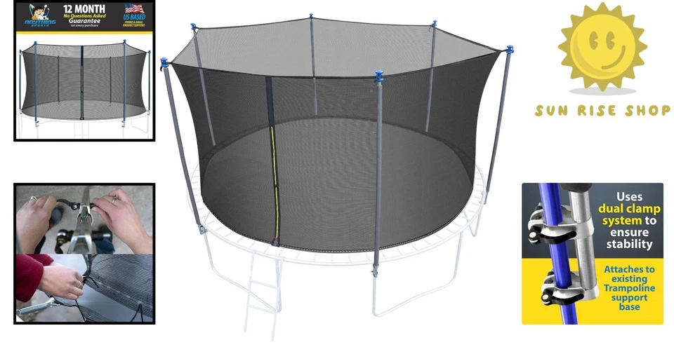 12 FT Outdoor Trampoline with Safety Enclosure Net and Ladder - Image 2 of 4