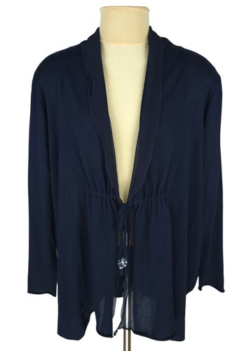 Agnona Womens Navy Cashmere/Silk Knit Lightweight Cardigan Size IT 40 / US 4 (S)