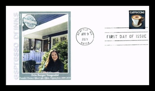 US COVER PANDA CACHETS FIRST DAY OF ISSUE ESPRESSO DRINKS CAPPUCCINO