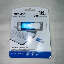 PNY - Attaché 4 16GB USB 2.0 Flash Drive - Blue by USB
