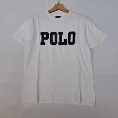 T-shirt Polo Ralph Lauren anni 90° in cotone bianco taglia S da uomo - Imagen 1 de 4