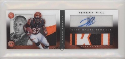 2014 Playbook Booklets Signatures Black 7/10 Jeremy Hill #150 Rookie Auto RC 0c3