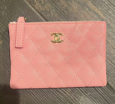 BOUJEE ON A DIME Pink Quilted Logo Zip-Around Wallet Credit Card Slots Women
