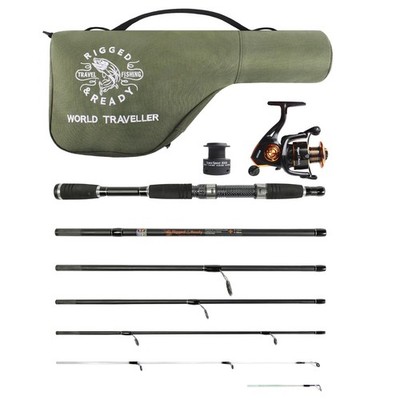 World Traveler Compact Travel Fishing Rod-Reel-Case combo Spin & General Fishing