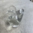 crystal art glass sculpture, figurine Mouse 4” Signed Engraved Paperweight