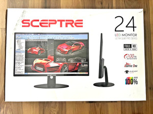 Sceptre 24" 100Hz 1ms Monitor HDMI x2 VGA 100% sRGB, Built-in Speakers Eye Care
