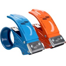 PROSUN 2 Pack Metal Tape Dispenser Gun 2 Blades 2-inch Blue Orange