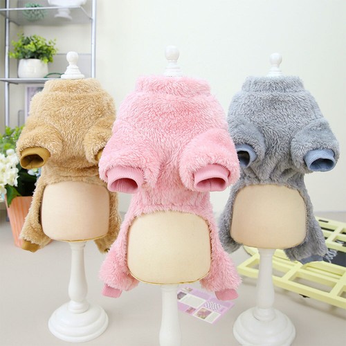 Pet Dog Warm Coat Fleece Jumper Sweater Winter Clothes Puppy Vest Jumpsuit Pjs - Picture 4 of 20