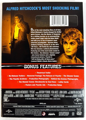 Psycho DVD 1960 Alfred Hitchcock Classic Horror Thriller w/ Pop Art Slipcover - Picture 2 of 4