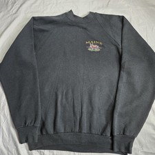 Vintage Made In USA Fruit Of The Loom MAINE BUCK Men's Size 2XL Black Sweater