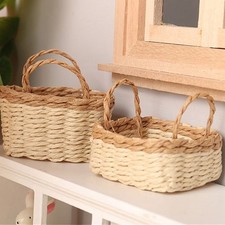 1:12 Dollhouse Miniature Storage Basket Vegetable Food Woven Frame Kitchen Decor