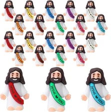 Little Jesus Figures, Mini Figurines in Bulk, Multicolor Tiny 20 