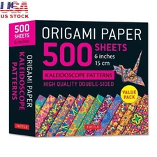 500 Origami Paper Kaleidoscope Double-Sided 12 Designs Instructions Projects New
