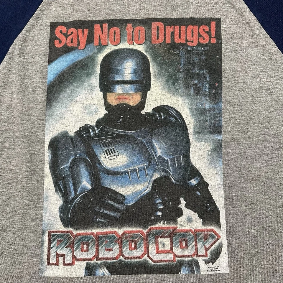 Vintage Mishka X RoboCop Baseball T Shirt Men L Gray Raglan 3/4 Sleeve 00s Drugs - Image 4 of 4