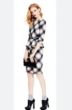 USED GUCCI CHECKED PEPLUM DRESS IN EXCELLENT CONDITION VERYGOOD