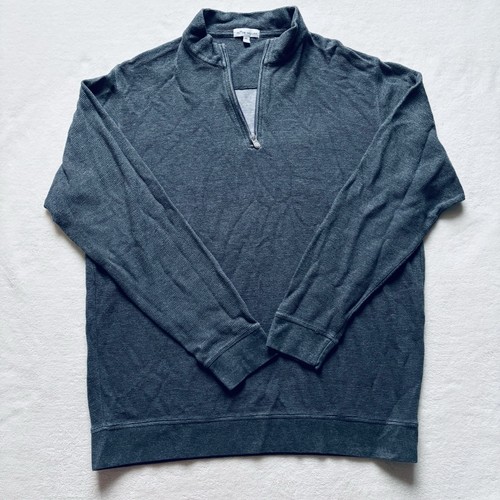 Peter Millar Herren XL grau Quarter-Zip Pullover Sweater Mock Neck Langarm