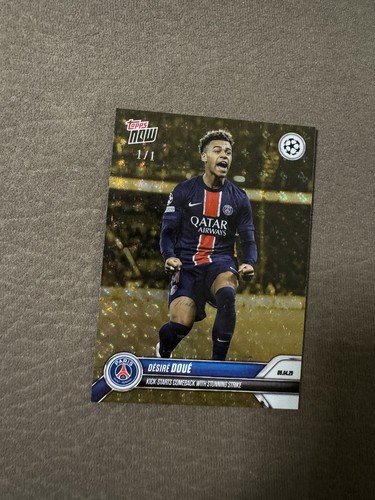 TOPPS NOW 24-2025 UCL CHAMPIONS LEAGUE #137 DESIRE DOUE PSG FOILFRACTOR 1/1 - Picture 2 of 13