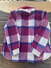Girls Members Mark Pink Blue Beige Plaid Shacket Size M7/8 Relaxed Fit