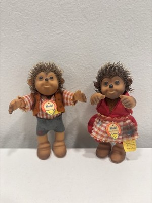 Vintage Steiff Macki & Mucki Hedgehogs Figures Made In Germany Lot Of 2