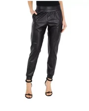 Commando Vegan Leather Jogger Black Stretch High Waisted S NWT Capsule Chic