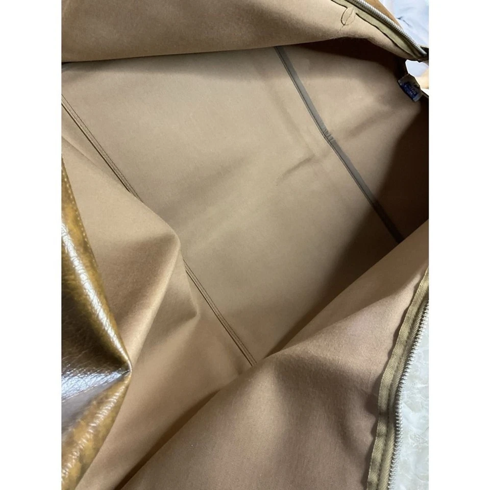 Vintage Brown Faux Leather American Tourister Garment Bag Luggage Travel  Bag - Image 3 of 4