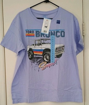 NWT Women s Large Purple Graphic Licensed Ford Bronco Short Sleeve Tshirt