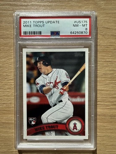 PSA 8 2011 Topps Update #US175 Mike Trout Rookie Card RC