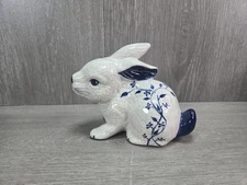 Potting Shed Dedham Pottery 5" tall Bunny with flowers - Mint - Retired