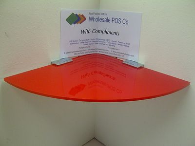 ACRYL PLEXIGLAS ROT ECKREGAL 6'' BIS 15'' VIERTELKREIS WANDMONTAGE 