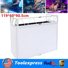 DJ Booth Portable DJ Facade Table Station Event Foldable Tabletop for Show Party