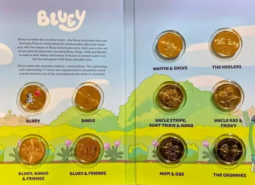 2024 Bluey 10-Coin Tube Folder Set UNCir Limited Edition Coloured Coin ✅In-Hand - Picture 2 of 4