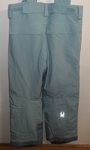 NWT Boys Size 14 Spyder Propulsion Pants Half Bibs Blue/Green Green/Grey $179 - Picture 4 of 7
