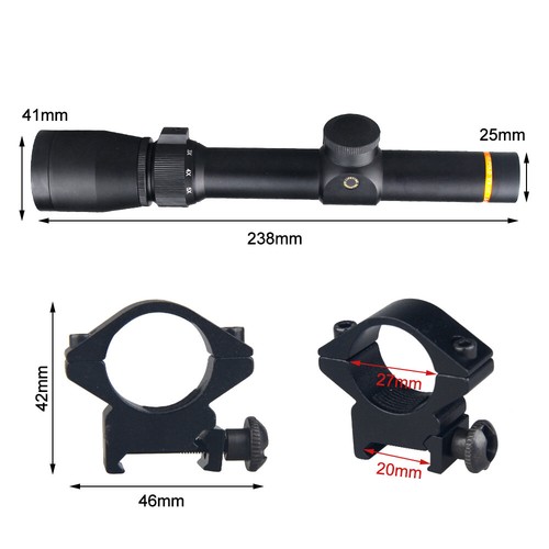Mira óptica táctica de retícula de puntos mil para rifle de caza francotirador 1.5-5X20 - Imagen 9 de 11