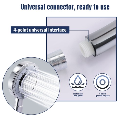 NEW Bath High Pressure Shower Head 3 Mode LARGE Chrome Handset Head Water Saving - Picture 7 of 15