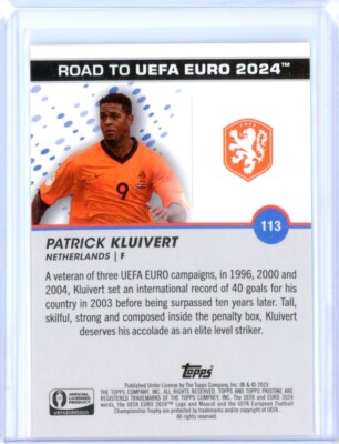 191★サッカー★patrick kluivert★prostarsフィギュア 2023-24 Topps Pristine Road to EURO PATRICK KLUIVERT Green