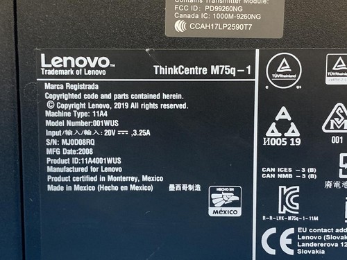 Lenovo ThinkCentre M75Q-1 Ryzen 5 PRO-3400GE 3.30GHz 8GB / 256GB SSD - NO OS - Picture 5 of 5