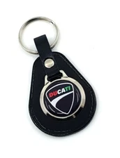 Ducati Leather keyring, Black
