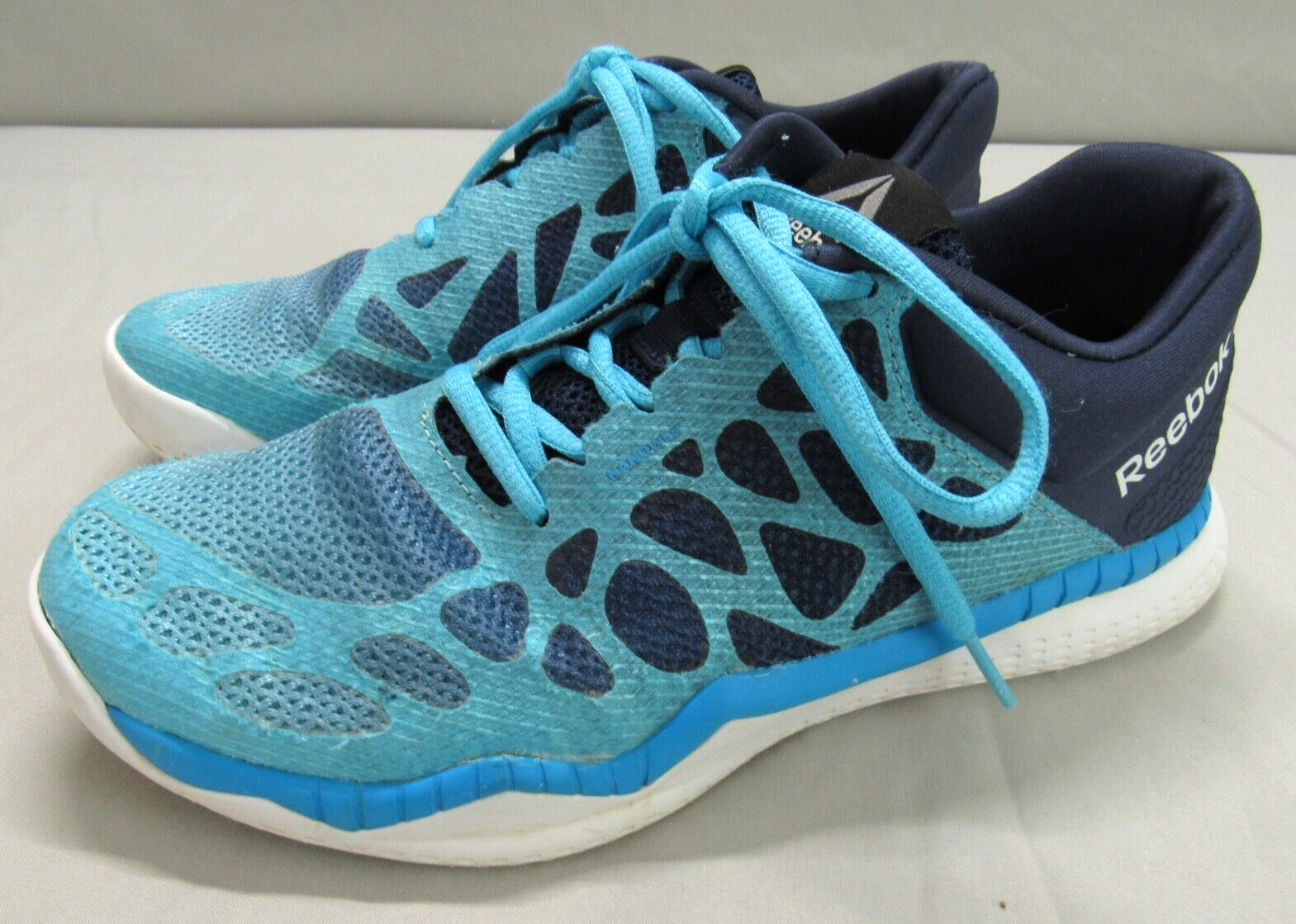 REEBOK Women's ZPRINT TRAINING Blue/Navy MESH Lace-Up ATHLETIC SHOES SNEAKERS 7