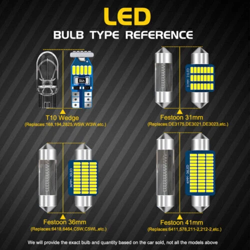 11x LED Interior Light Bulb For VW Volkswagen Caddy MK4 2016 2017 2018 2019 - Image 3 of 4
