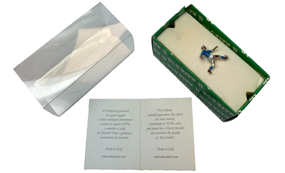 Spilla in Argento 925% S.S.C. Napoli calcio idea regalo per uomo e ragazzo - Immagine 2 di 2