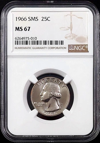 1966 SMS Washington Quarter certified MS 67 by NGC! sku 75010