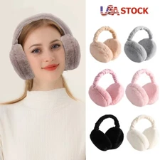 Women's Foldable Fluffy Ear Muffs Winter Warmer Cosy Super Soft Men Earflaps USA
