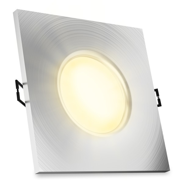 Einbaustrahler Beda In Silber GebüRstet & Quadratisch IP65 Led Modul 5W Warmweiß-image