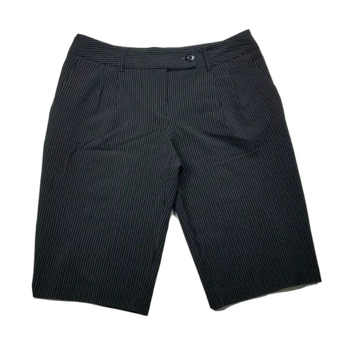 AGB Damenshorts ~ Gr. 6 ~ schwarz ~ weiße Nadelstreifen ~ mittlere Leibhöhe ~ 13" Schrittlänge