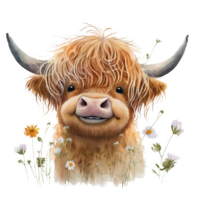 XXL 18X18 car sticker highland cow sticker weatherproof vinyl sticker