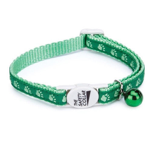 Cinta de nailon campana de cuello de gato con estampilla de pata de gato de dos tonos se adapta a 8"" - 12"" elige color - Imagen 10 de 12