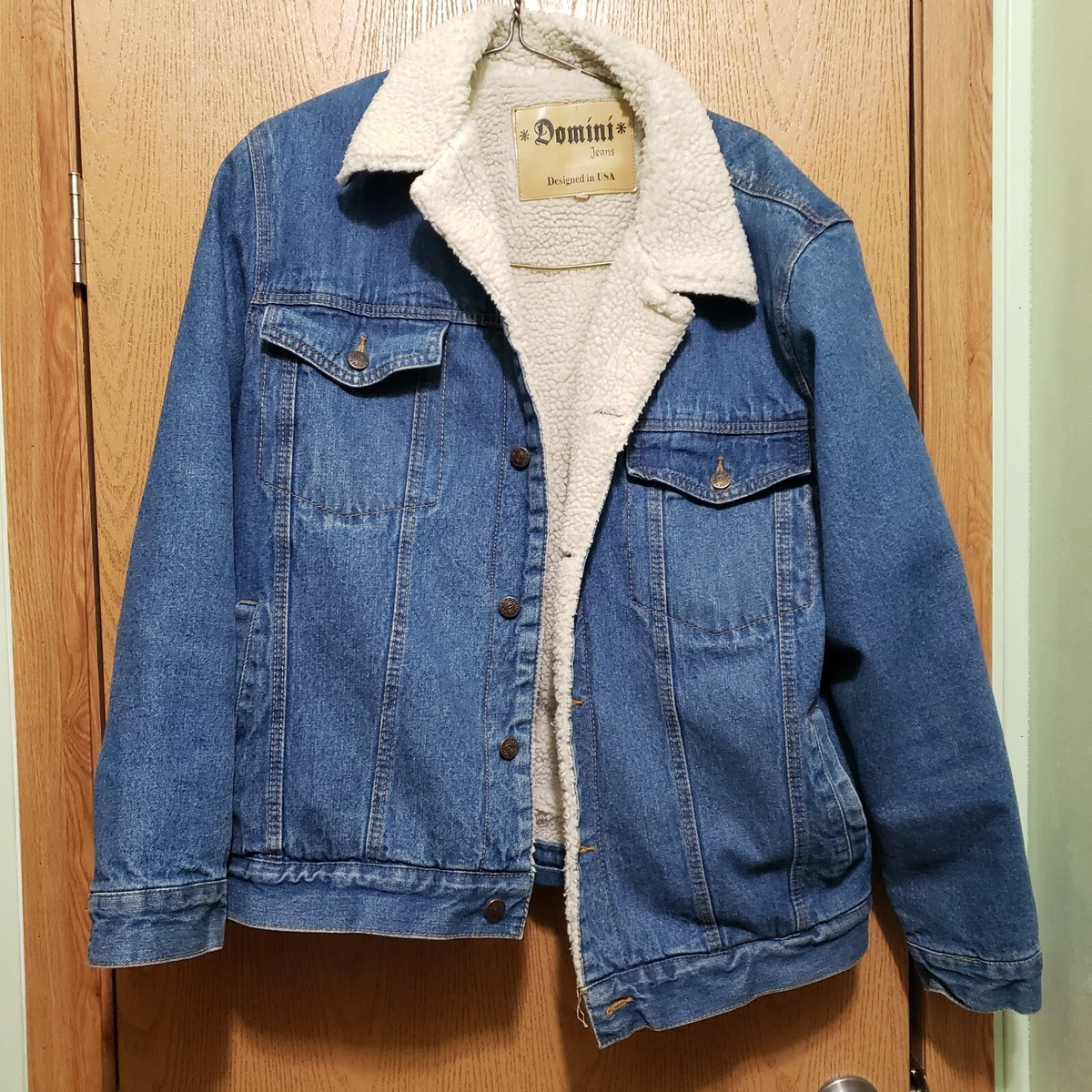Domini Faux Sherpa Lined Jean Jacket Mens Size Large
