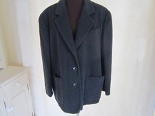 House Of Fraser Jacket Size 16 Dark Grey Wool & Cashmere Mid Length Blazer