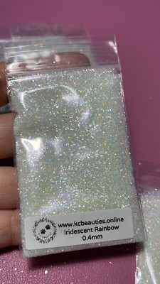 Iridescent White Rainbow 0.4MM Fine Glitter nail acrylic gel craft US Seller 5g